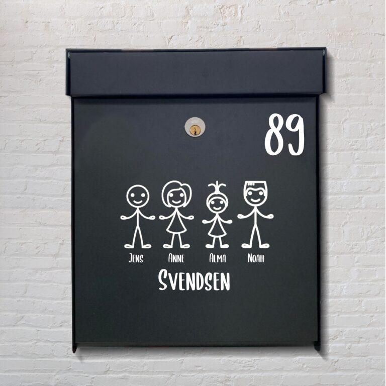 Postkasse stickers med familien - Pretty labels - Postkasse stickers og ...